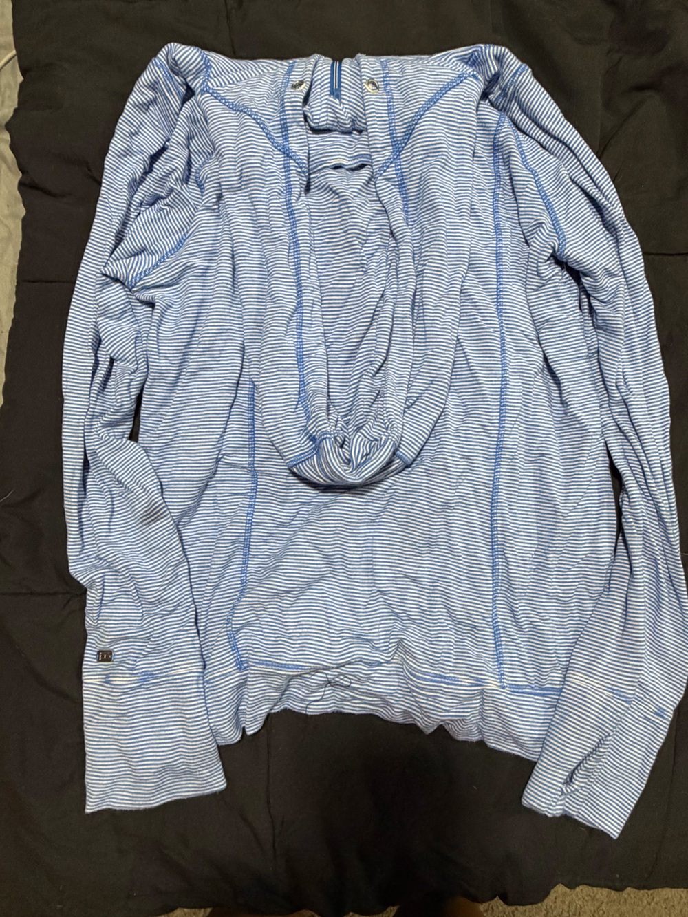 Tommy Hilfiger Blue and White Striped Casual Button-Down Shirt